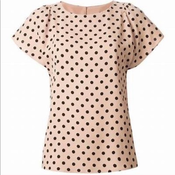 Red VALENTINO Micro Polka Dot Print Blouse, Size 38 IT (US 2) - Picture 4 of 16